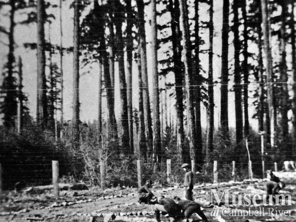 Students at Quadra Island School, possibly working on a garden
