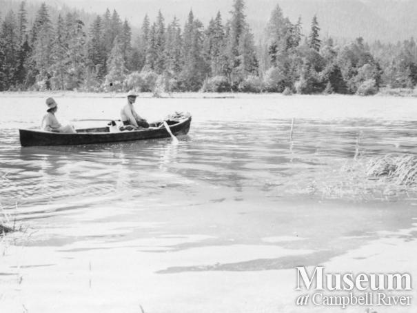 Johnny and Jenny Macamoose in their canoe