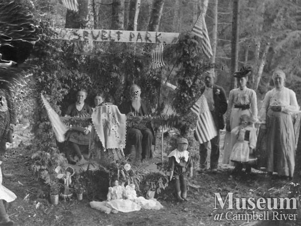 Burchett and Hansen families at celebraton at Port Neville, B.C.